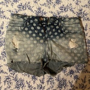 Zara distressed jean shorts